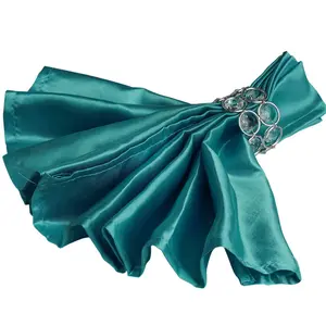 5 Pack Satin Napkins 20"x20" Turquoise - Soft Reusable Cloth Napkins