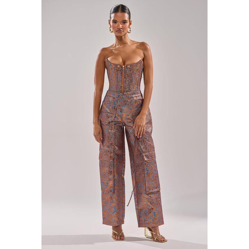 CHECK IT OUT BROCADE BRONZE TROUSER