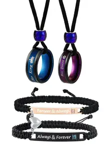 Matching Couple Bracelets & Necklaces, Matching Jewelry Set, Promise Jewelry for Couples, The Perfect Gift for Him or Her, Ideal for Valentine's Day, Christmas, Anniversaries, and Holidays, A Thoughtful Gift for a Girlfriend, Boyfriend, Husband, Wife