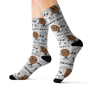 Unisex Sublimation Print Ribbed Socks for Men and Women - Menswear
