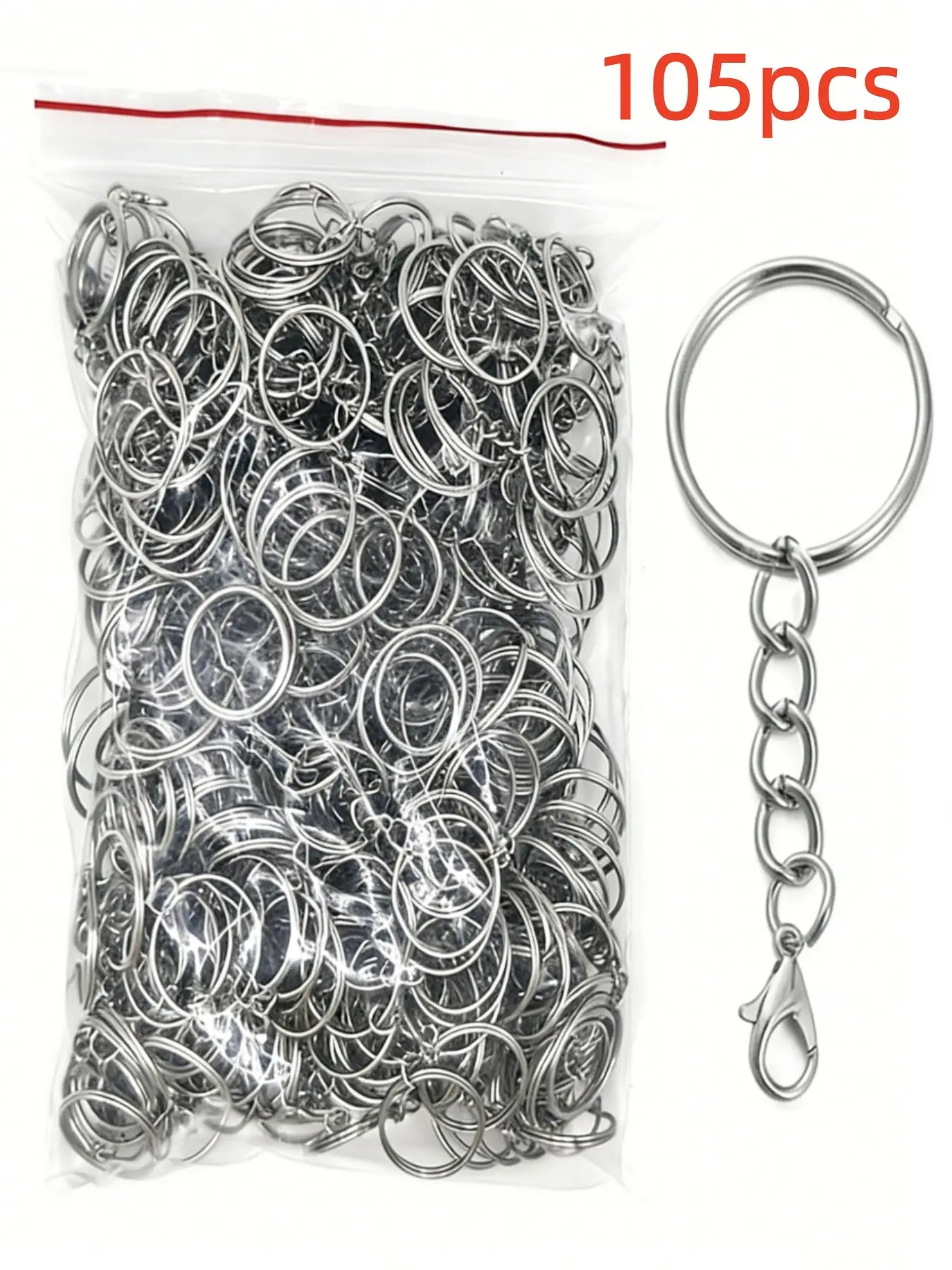 105/55pcs Keychains Bulk, DIY Handmade Accessories, Chain with Lobster Clasp, Bag Decorations, Keychain For Bags, Wholesale Materials for Making Keys, Keychain Set