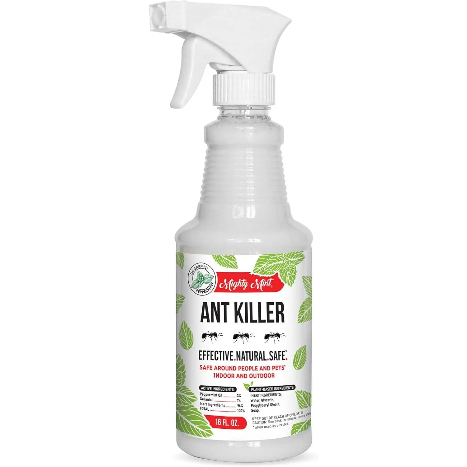 Mighty Mint Peppermint Oil Ant Killer Spray, 16 oz Natural Plant-Based Pest Control, Indoor & Outdoor Ant Repellent