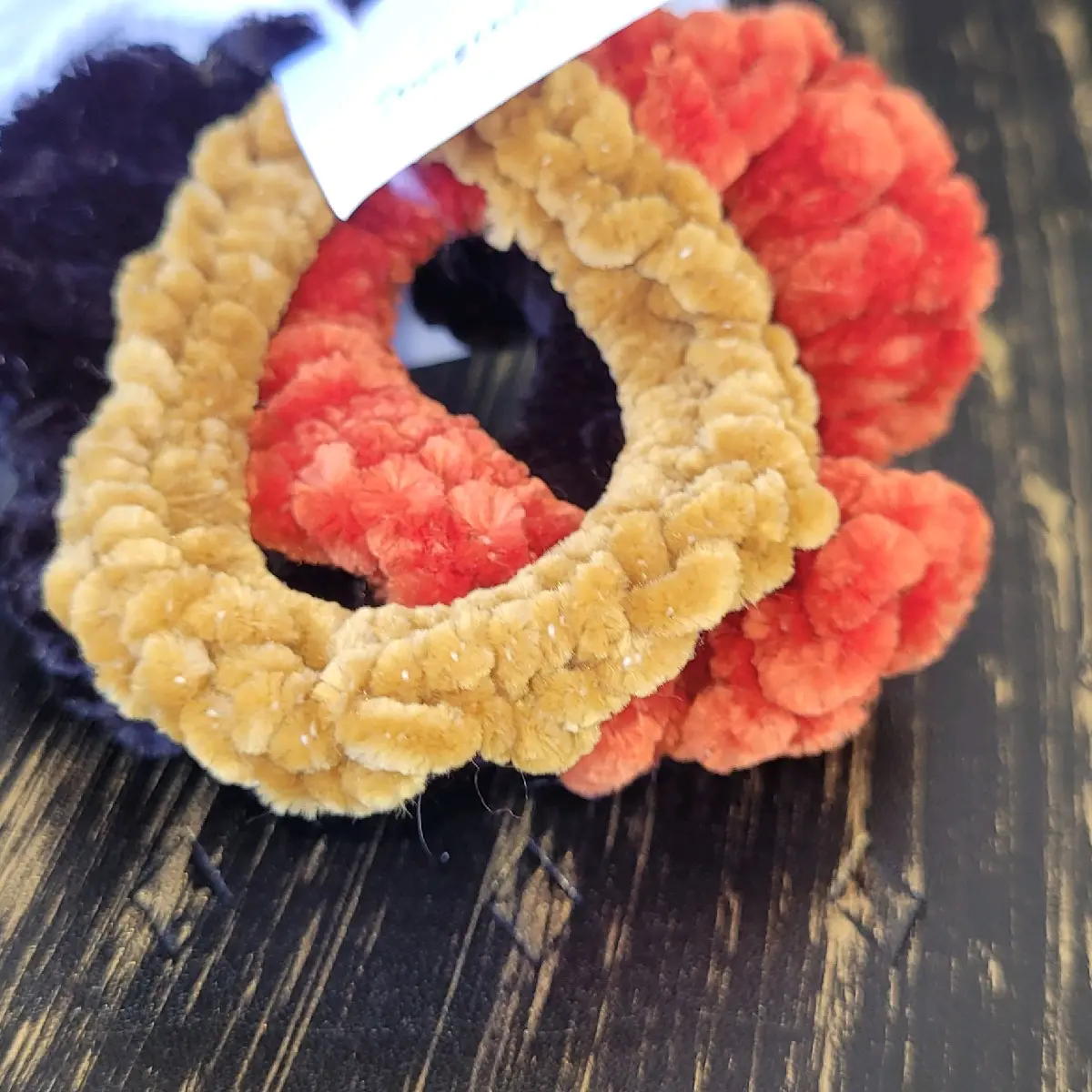 Fall velvet crochet scruchies