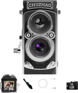 Vintage Retro Mini Digital Camera 16GB Card 12MP Auto focus 1080P FHD Small Video Recording Suitable for Beginners/Teens/Adults/Kids