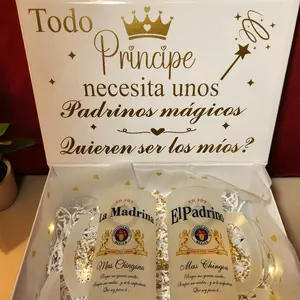 Godparents Proposal Gift Box with 2-Piece 16oz Glass Set