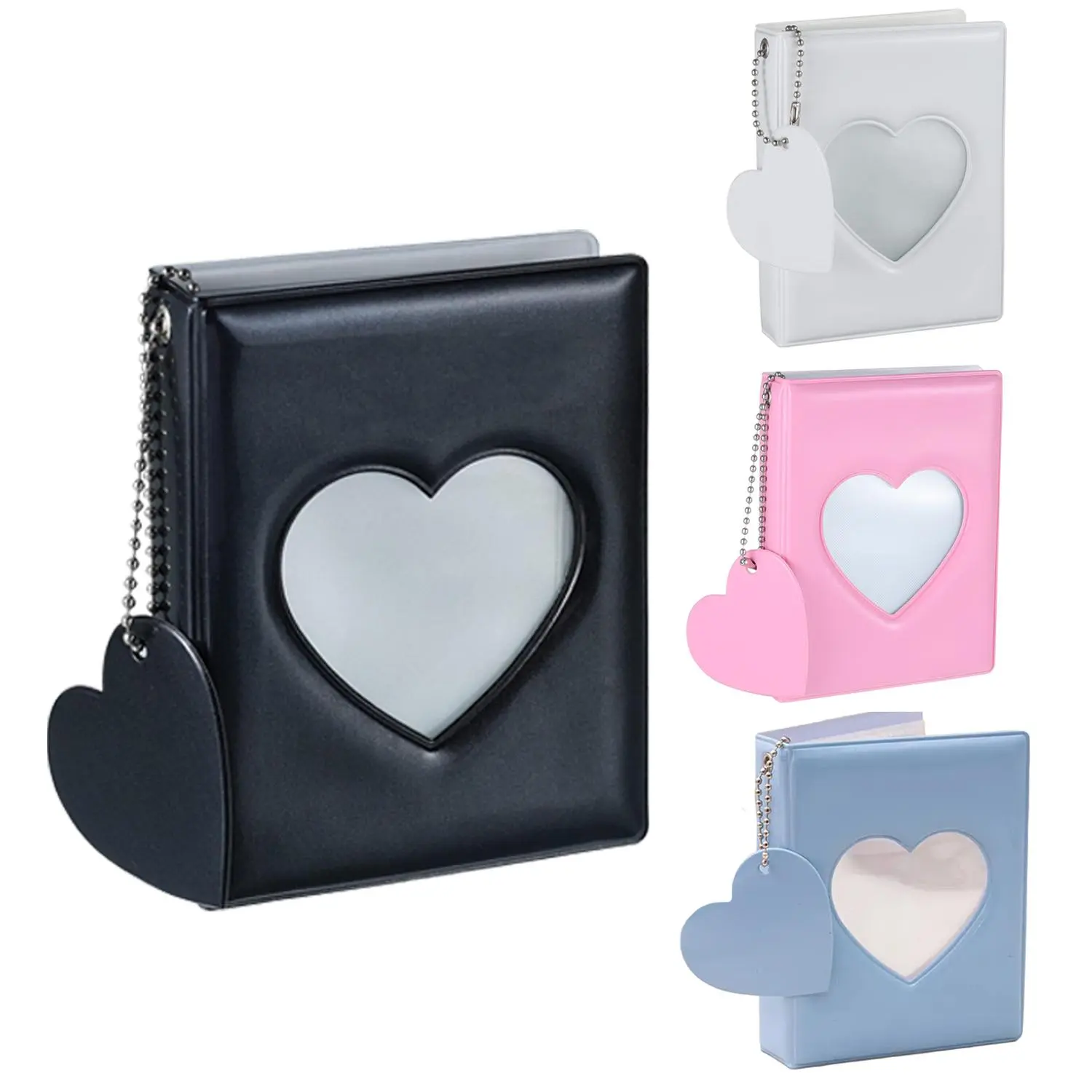 Small Photo Album Book with 32 Pockets, 3" Mini Pockets Photo Card Album, Kpop Photo Protector Sleeves for Home & Office & School, Gift Organizer