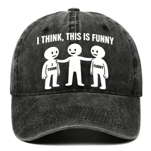 1pc Men'S I Think This is Funny Meme Sarcastic Witty Humor Graphic Sandwich Baseball Cap |   Adjustable, Breathable, Casual, Hand Wash, Perfect for Teen, Christmas Gift