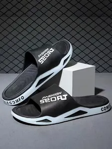 Men's Fashion Casual Eva Slide Slippers, Lightweight Home Indoor Bath Shoes, Comfortable Outdoor Beach Sandals, All Seasons Wide Fit Footwear, Lightweight Breathable Slippers