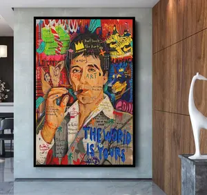 Banksy Al Pacino The World is yours Graffiti Pop Art , Banksy Style Pop Art,Al Pacino Pop Art , Street Graffiti Wall Art