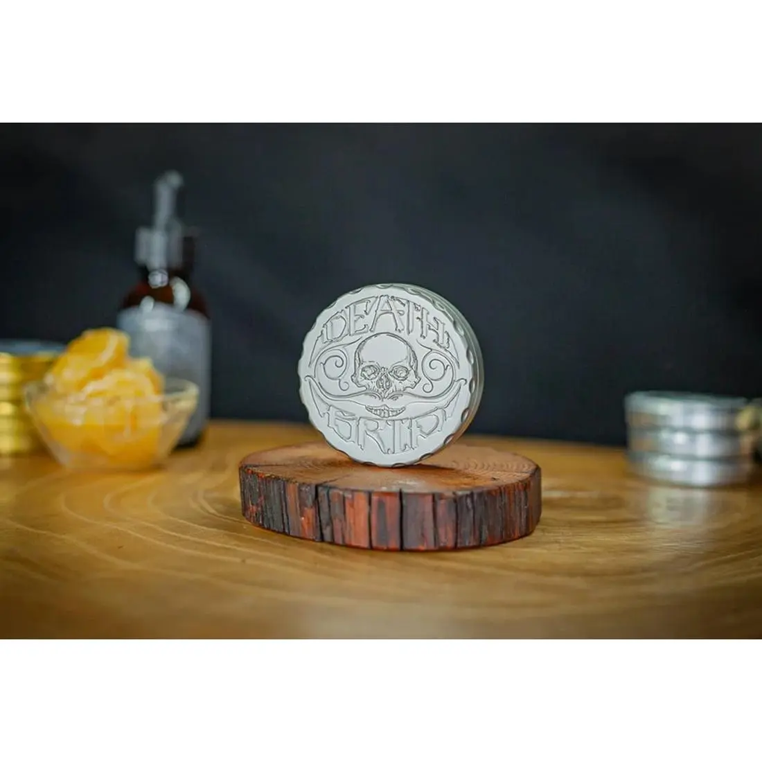Refillable Insert Death Grip Wax EDC Case with Mirror (Every Day Carry) Bare Bones, Sudden Death, Bone Crusher