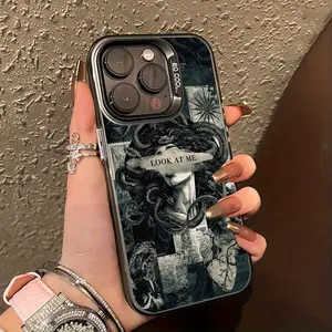 Fashion Trend Medusa Pattern Printed Shockproof Phone Case, Suitable for Personal Use,  For iPhone 17 16 15 14 13 12 11 PRO MAX PLUS, AIR and iPhone XR XS MAX 7 8Plus 16E SE, Shockproof and Anti-Vibration Phone Case, Holiday Gift for Friends and Family