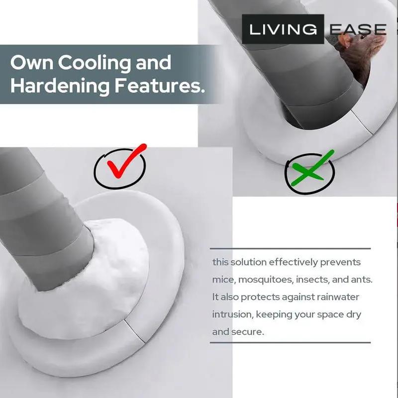 White AC Hole Sealing Putty, Waterproof, Rat‑Proof, High‑Temperature Resistant, Household Filling Mud for Toilet, Sewer & Wall Repair，You'll receive exactly 10 pcs