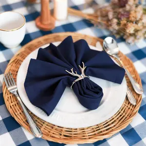 MEANMOY 210GSM Cloth Napkins Washable Reusable Napkins with Hemmed Edges in Wrinkle Free Polyester Fabric for Dinners Weddings Parties Everyday Decor