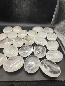 Clear quartz pillow palm stone! 1.7 inch