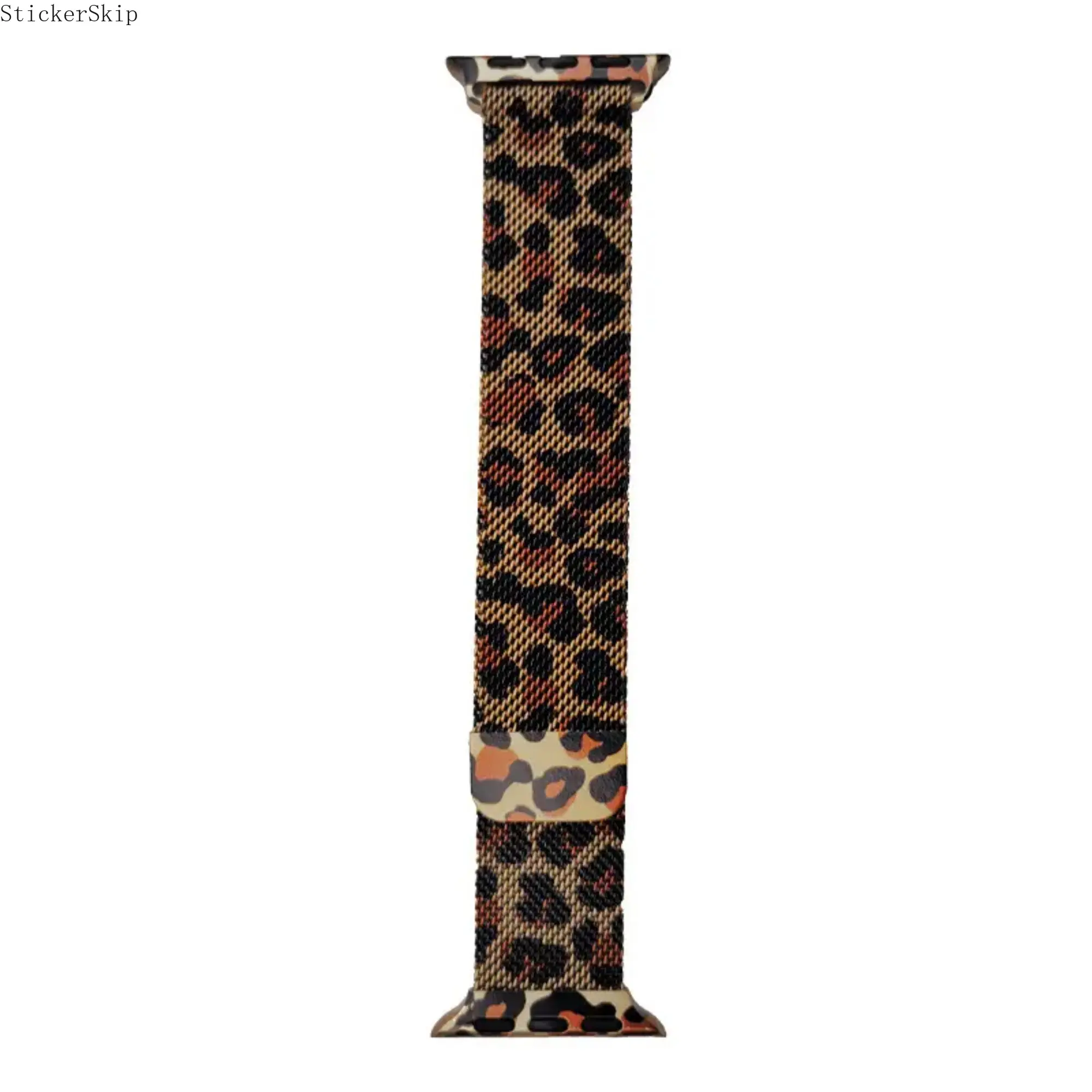 2026 Leopard Print Suitable forApple Watch Band – Milanese Magnetic Mesh Strap for Women, Adjustable Metal Wristband, Stylish Animal Print Watch Band Fits 38–49mm (Series 4–11 & SE)