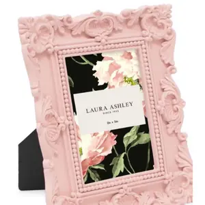 Laura Ashley 2x3 Picture Frame - Pink Ornate Design for 2in x 3in Photos - Elegant Home Decor