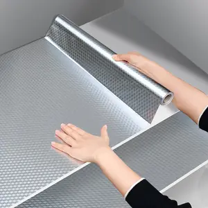 High-Quality Kitchen Self Adhesive Wallpaper Roll Waterproof Fireproof Easy Clean Includes Installation Scraper Size 55cm X 300cm, Self Adhesive