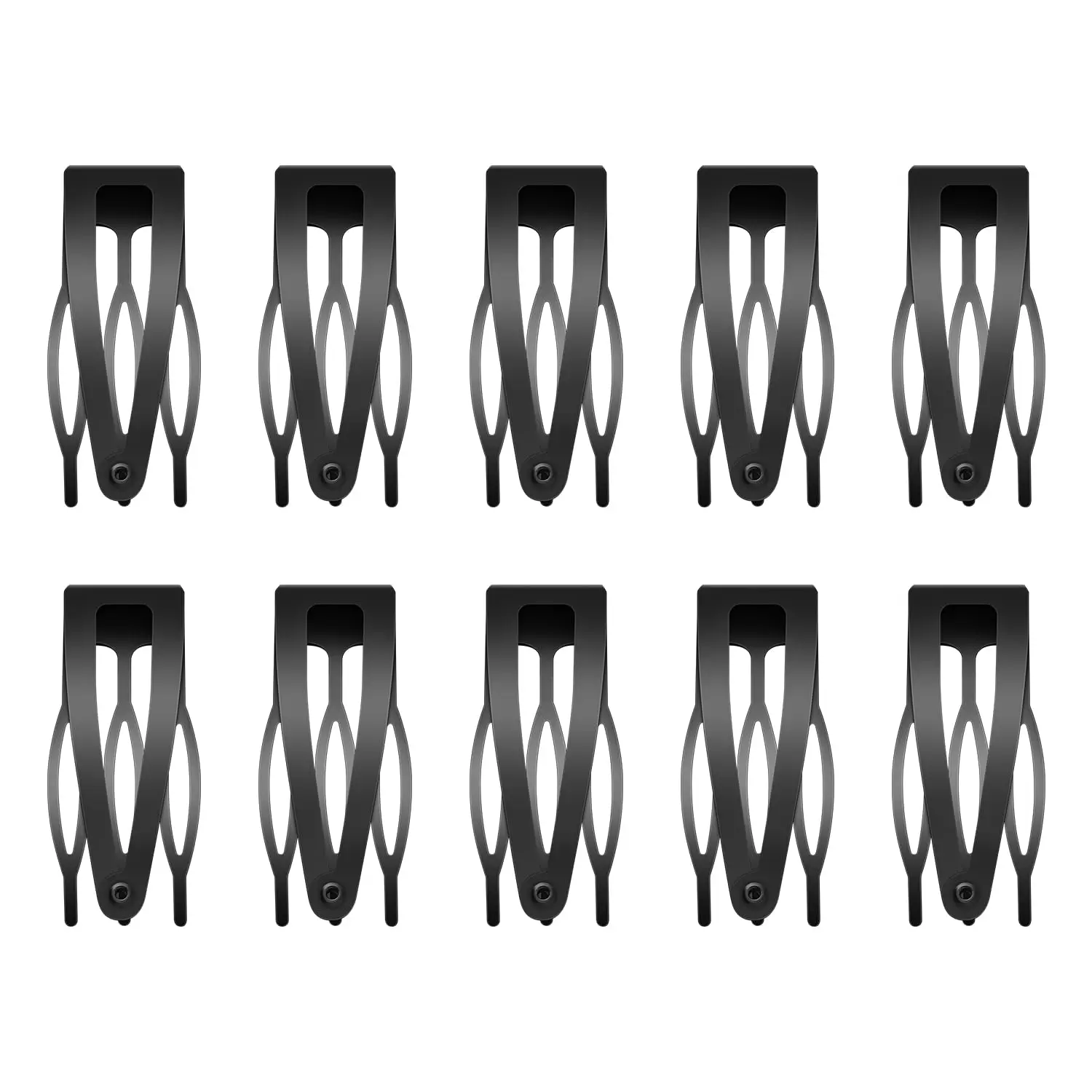 10 Pcs Double Grip Hair Clips, Sightor Metal Snap Hair Clips Hair Barrettes for Women Hair Making Salon Supplies Hair Accessories (Black)