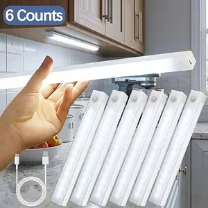 6-Piece Magnetic Under-Cabinet LED Lighting Set: Rechargeable motion-sensor lights, suitable for kitchens, bedrooms, wardrobes, and sink areas. Modern under-cabinet lighting fixtures, perfect for decorating rooms or as a Fathers day gift