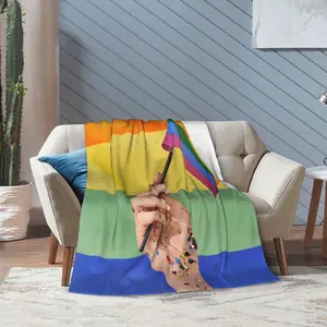 Bisexual Pride Ultra-Soft Flannel Blanket with Vibrant Rainbow Design - Cozy, Warm, and Versatile for Living Room, Office, Sofa, or Travel - Perfect Gift for All Seasons - Home Decor Accessory