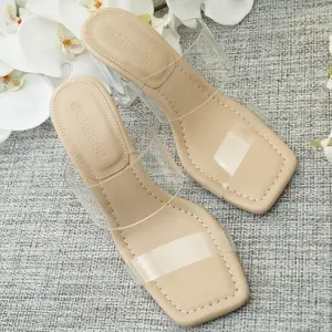 Clear Heels Mules Sandals for Women Footwear Shoe Comfort Walking Shoes Girl