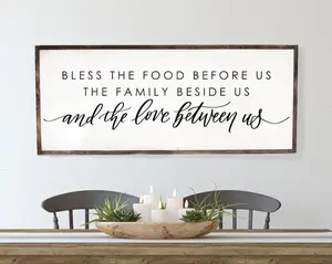 Bless The Food Before Us Print Wall Art - Poster Unframed, Dining Room Wall Decor, Kitchen Signs, Farmhouse Wall Decor