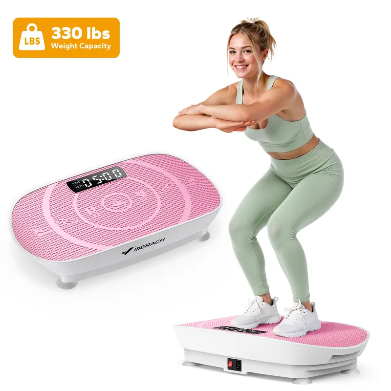 MERACH Unisex Compact Vibration Shake Plate Exercise Machine - Compact Design, Lymph Drain, Relaxing Massage, Easy Storage, Home Gym Exercise Equipment, Multi-Function Muscle Strengthening Vibration Trainers (TikTokShopBlackFriday)