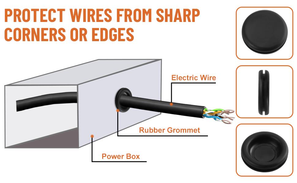 210PCS Rubber Grommet Kit, 7 Sizes Closed Rubber Grommets for Wiring, Automotive, Electrical Appliances, Plumbing & Home Improvement