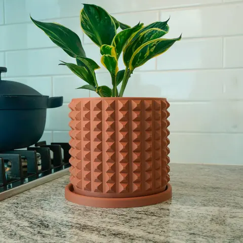 Cubist Planter with Drainage flower pot, Multiple Sizes