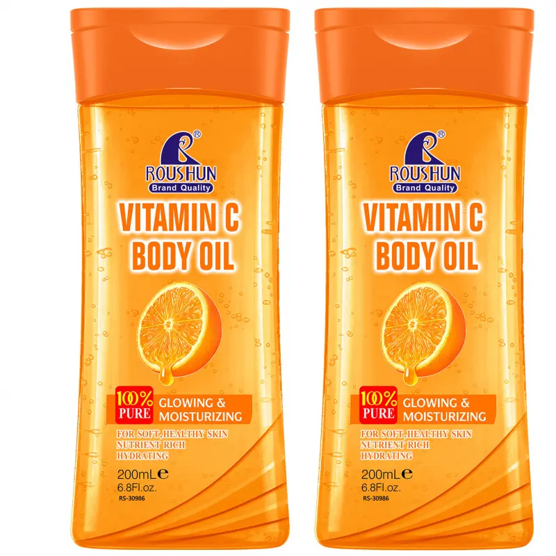2PCS 200ML VITAMIN C Body OIL Duo Essential oil Nourishing Oil moisturizing emollient oil for men and women body oil moisturizing body oil hydrating care all seasons travel portable for Body, Face, Hand, Lip, Eye,travel Daily Body Oil