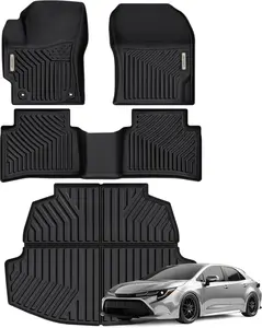 YITAMOTOR Floor Mats & Cargo Mat Fit for Toyota Corolla 2025-2020, TPE All-Weather Custom Fit Corolla Car Mats 1st & 2nd Row with Cargo Liner Full Set