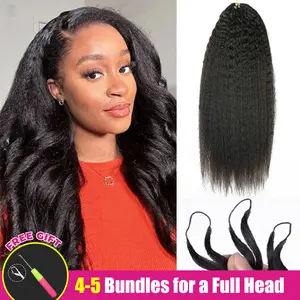 ISEE HAIR Kinky Straight Crochet Braid Hair Extensions Miracle Knots Human Hair Extensions Knotless Pre-Separated 50g/Pack #