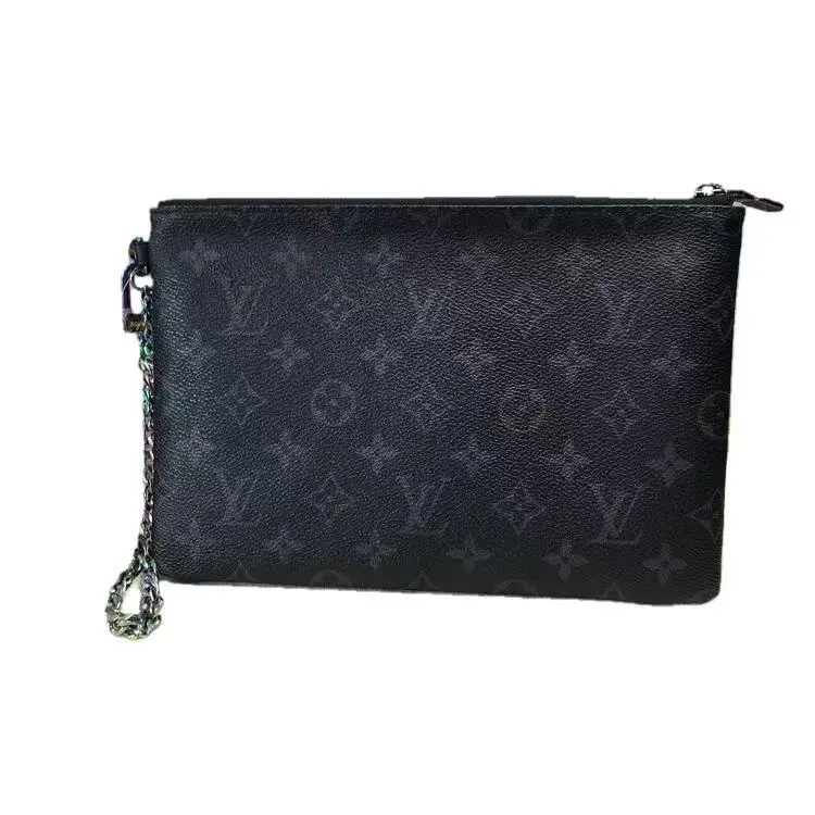 Pre-owned Louis Vuitton Hz9 x Hiroshi Fujiwara Collaboration Series Black Monogram Clutch 61621