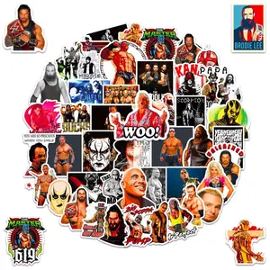 50pcs Wrestling Sticker Graffiti Series Stickers Car Decorative Sticker Decals Stickers, Suitable for Faith Based Designs Such As Scrapbooks, Diaries, Laptops, Water Bottles, Cars, Etc., As Gifts with Positive Information