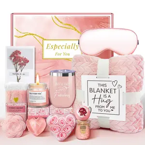 Birthday Gifts Basket for Women, Get Well Gifts,  Care Package with Flannel Blanket, Tumbler - Valentine's, Mother's Day, Christmas Gifts for Women, Mom, Wife, Girlfriend, , Sister