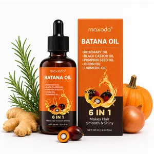 Maxodo 6-in-1 Batana Hair Oil with Rosemary, Black Castor, Pumpkin Seed, Onion & Turmeric Oils – Lightweight Hair & Scalp Nourishing Oil for Smooth, Soft & Shiny Hair – 60ml