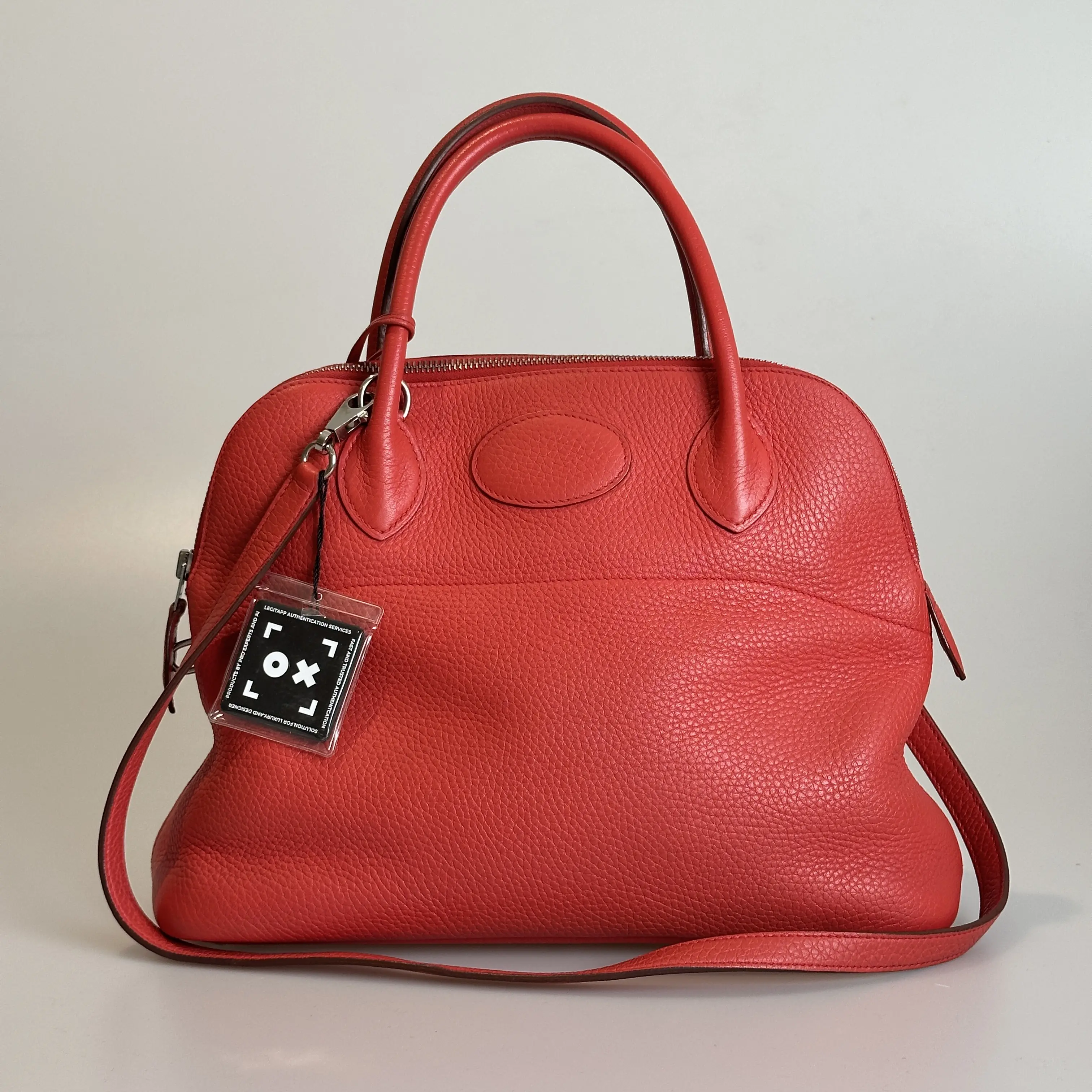 Pre-owned HERMÈS Togo Top Handle Bag Bolide 31 Rouge Tomate With Shoulder Strap 67878629