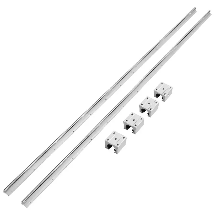 VEVOR SBR16 Precision Guide Rail Set - 2 PCS 2000mm (78.7 in) SBR16 Rails, 4 PCS SBR16UU Slide Blocks - Linear Bearings Kit for Automated Machines, DIY Project, CNC Router Machines, 2000 Mm