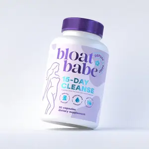 Bloat Babe 15-Day Cleanse - Debloat & Water Balance Support with Dandelion Root Ginger Magnesium & Potassium Vegan Non-GMO 30 Capsules
