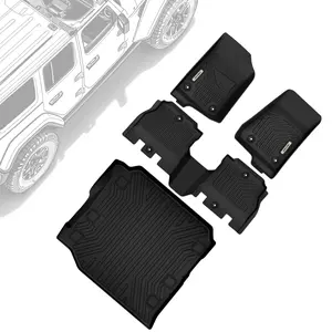 OEDRO TPE Floor Mats fits 2018-2024 Jeep Wrangler JL, All Weather, Waterproof