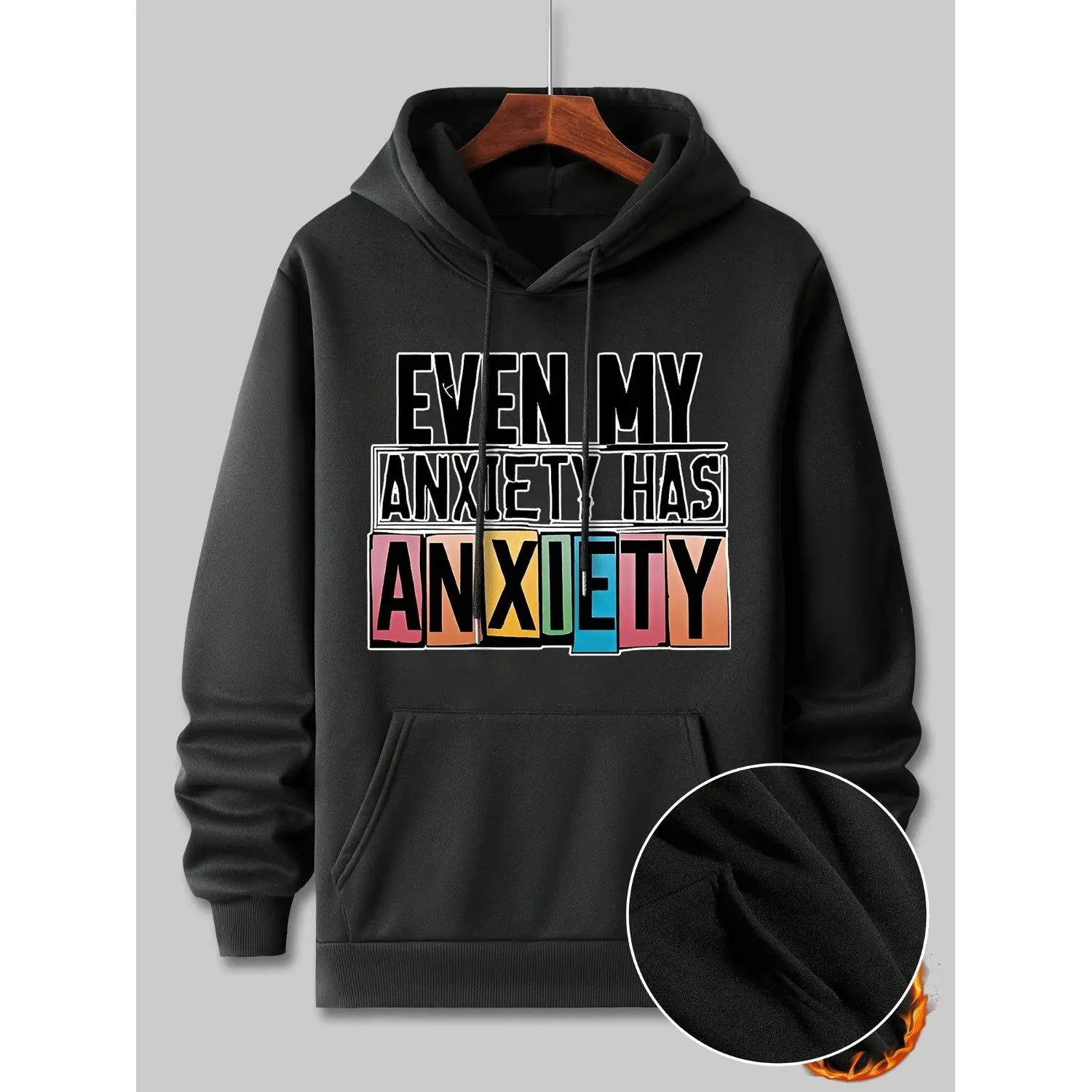 Humorous Printed Graphic Transferred Hoodie Sweatshirt Pullover Long Sleeve Hooded Loose Casual Streetwear Autumn Winter Top Gift Novelty