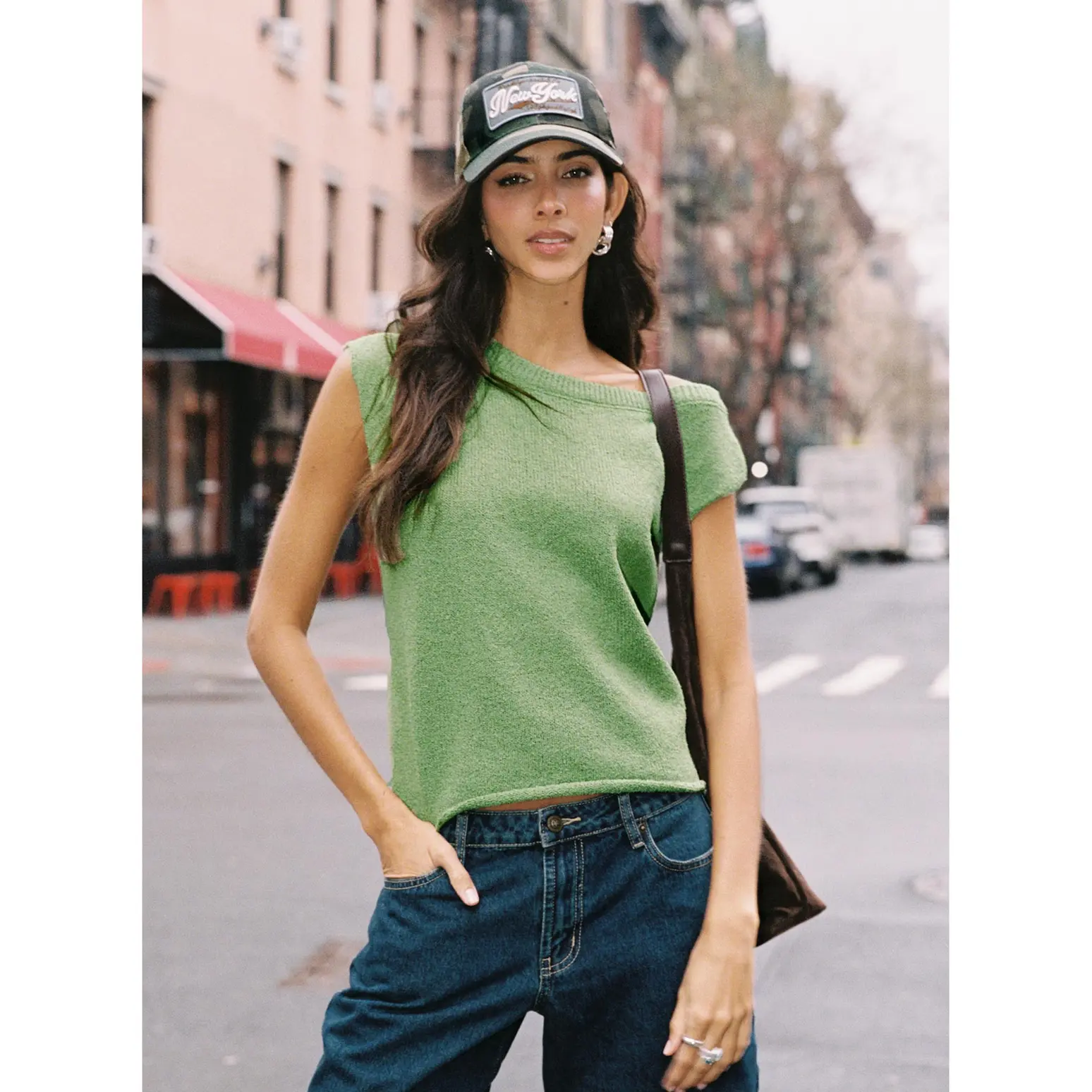 Ashfield Off Shoulder Top Green