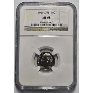 1966 SMS ROOSEVELT DIME (10C) NGC MS 68 Certified Coin
