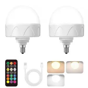 LED Emergency Light Bulb E12/e14 Base Magnetic Detachable Rechargeable Remote Control Dimmable Timer Wireless Wall Mount Cabinet Lamp