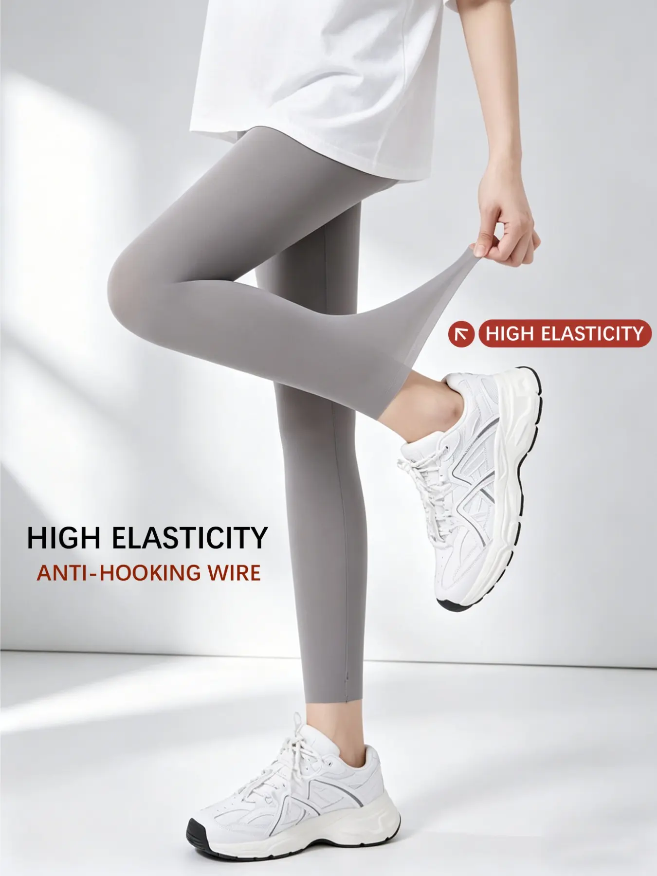 Ultra-Thin Breathable Leggings, Shark Skin Tight Pants, Stretch High Waist, Seamless Sporty Tights for Women, All Seasons Casual Fit, Elastic Waist Leggings, Athleisure Leggings
