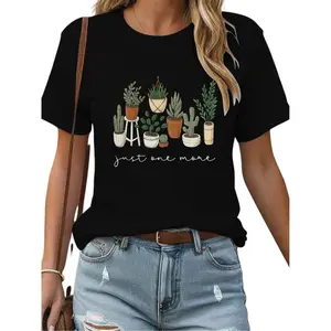 Just One More Plant T-Shirt| Funny Succulent & Houseplant Graphic Tee| Casual Cool Botanical Shirt| Unisex 100% Cotton Top for Women & Men| Plant Lover Gift for Gardeners & Indoor Plant Fans