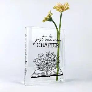 Just One More Chapter Acrylic Book Vase, Just One More Chapter Book Vase Decor, Book Shaped Flower Vase, Bookish Gift, Home Decoration