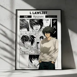 Death Note L Lawliet Anime Poster, Manga Wall Artwork Prints, Home Decor Gift