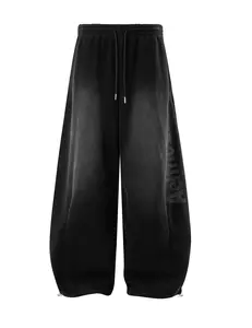 Aelfric Eden Gradient Washed Baggy Barrel Sweatpants Gradient Washed Finish Distressed Brand Logo Print Adjustable Drawstrings Soft Fabric High Street Streetwear Unisex Bottoms