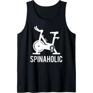 Spinaholic Love Spin Funny Workout Pun Gym Spinning Class Tank Top